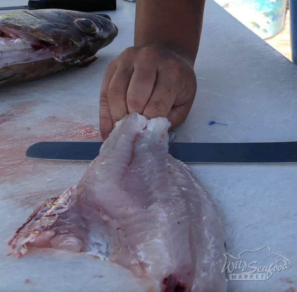 Removing skin from fillet